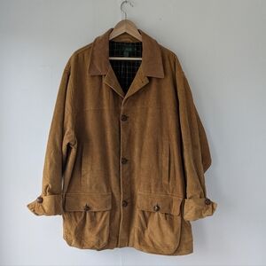 Vintage 90's J. Crew Cotton Corduroy Lined Field Jacket Mustard Brown Size XL